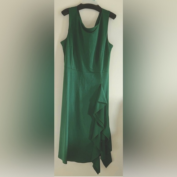 PRETTYGARDEN Women's Green Sleeveless Flared Asymmetrical Dress Plus Size XXL 20 - Picture 5 of 9